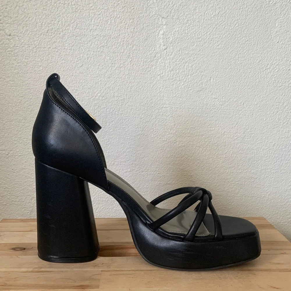 WORTHINGTON Ellsworth Slingback Chunky Heel Platform Black 7.5 - Picture 8 of 13